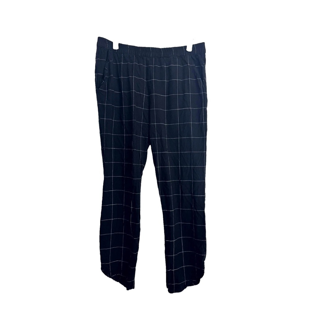 Marine Layer Pull On Ankle Allison Pant Woman's Medium Black Windowpane Preppy